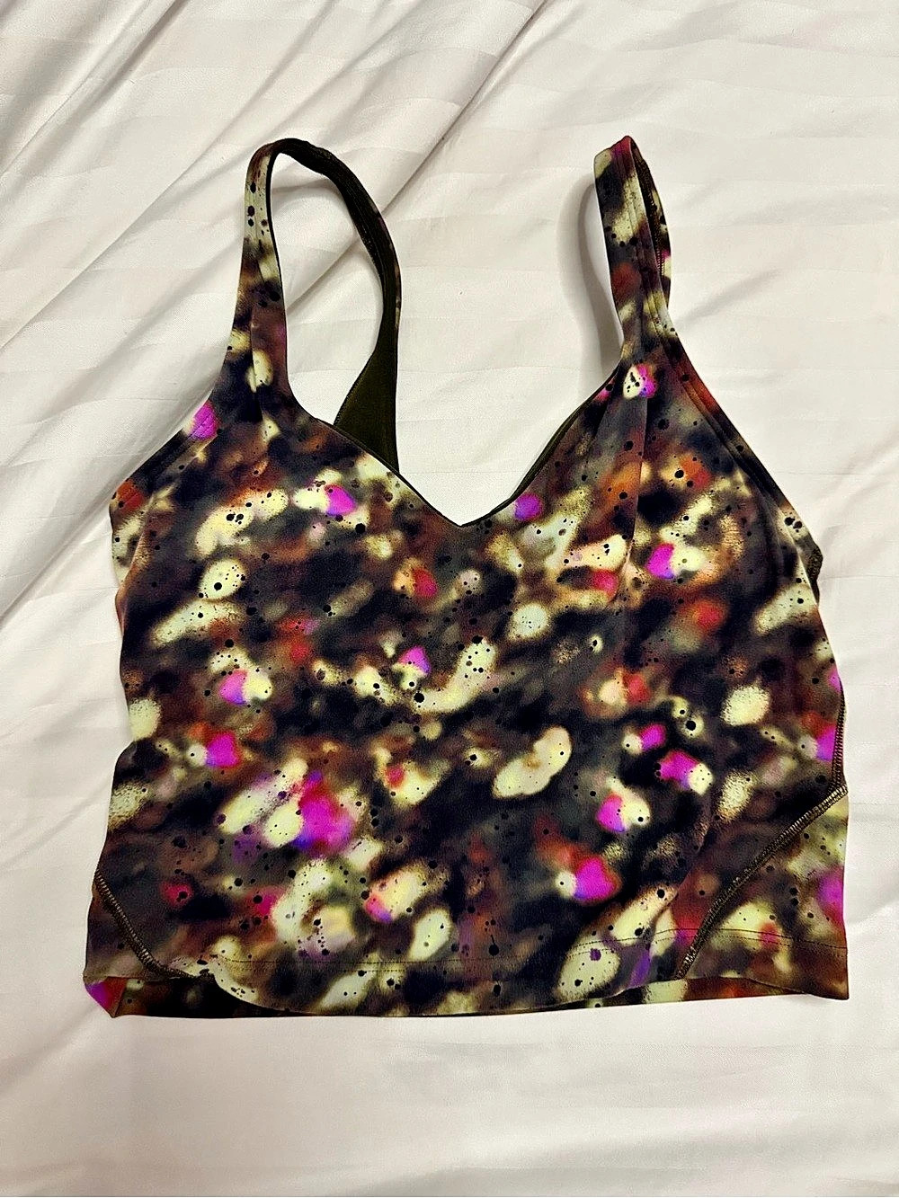 lululemon Abstract Athletic Bikini Top Black & Purple Size 6